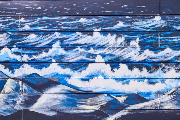 Tó hullámok festése vinil falon — Stock Fotó