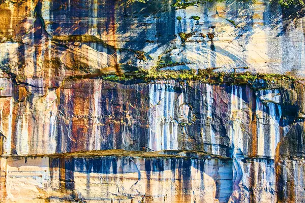 Pictured Rocks with multicolored section of stone — Stock Photo, Image