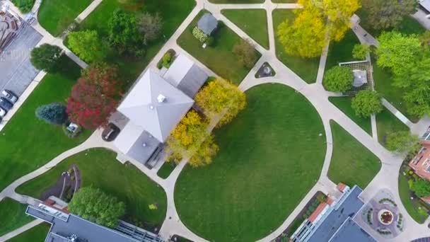 从空中俯瞰印第安纳大学校园 — 图库视频影像