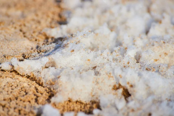 砂浜の雪のマクロ — ストック写真