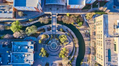 Image of Canal in shopping area during spring in Oklahoma City clipart