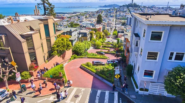 Obraz Słynnej Ulicy Lombard San Francisco — Zdjęcie stockowe