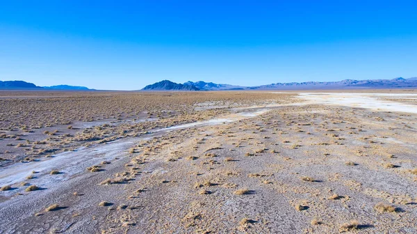 Image Aerial Open Desert Landscape Mountains Distance — Stock Photo, Image