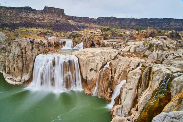 Afbeelding Van Amazing Shoshone Falls Idaho Met Turquoise Water Majestueuze — Stockfoto