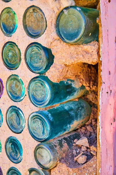 Image Detail Glass Bottle House Window Ghost Town — Stock Photo, Image