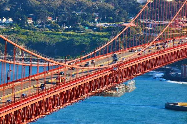 Immagine Dettaglio Del Traffico Sul Golden Gate Bridge Tramonto San — Foto Stock