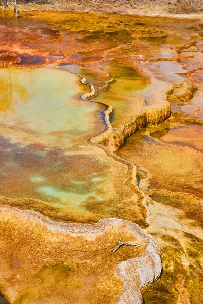 Bild Färgglada Terrasser Nära Håll Yellowstone Varma Källor — Stockfoto