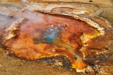 Renkli küçük Yellowstone havuzunun Ayrıntılı resmi