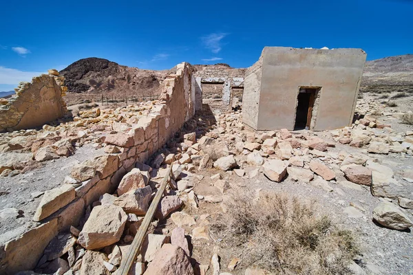 Imagen Ciudad Fantasma Escombros Piedra Construcción Desierto — Foto de Stock
