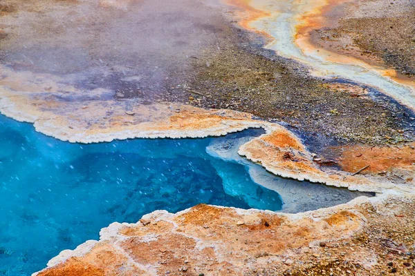 Imagem Detalhe Mola Yellowstone Com Águas Azuis Profundas — Fotografia de Stock