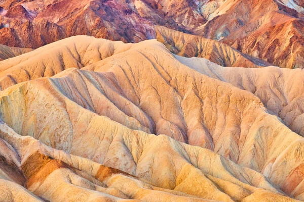 Image Death Valley Zabriskie Point Iconic Ripples Color Sunrise — Stock Photo, Image