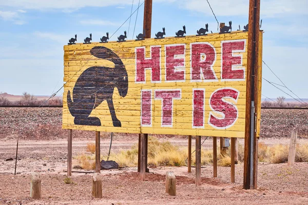 Image Jack Rabbit Here Billboard Route Jack Rabbit Trading Post — Stock Photo, Image