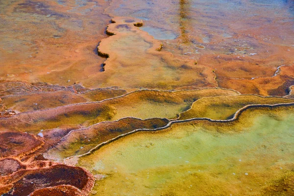 Imagen Hermosas Terrazas Todos Los Colores Las Aguas Termales Yellowstone —  Fotos de Stock