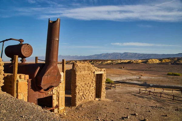 Imagen Equipo Minero Histórico Paisaje Del Valle Muerte — Foto de Stock