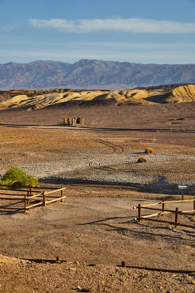 Immagine Della Death Valley Vista Sul Deserto Con Scherma Segni — Foto Stock