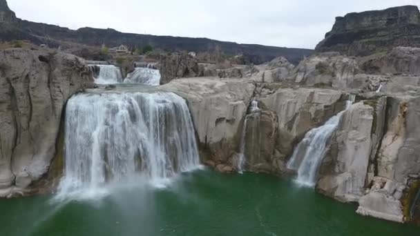 Video Fantastisk Uppgång Och Lutning Över Shoshone Vattenfall Idaho Våren — Stockvideo