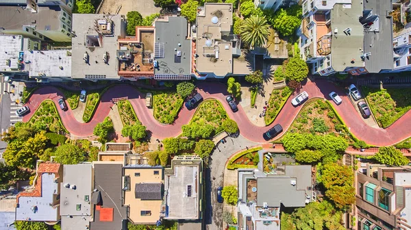 Imagen San Francisco Vista Desde Arriba Lombard Street Sinuoso Camino — Foto de Stock