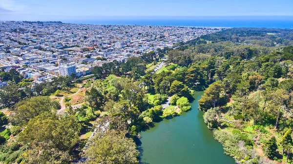 Obraz San Francisco Golden Gate Park Anteny Nad Stawem Nad — Zdjęcie stockowe