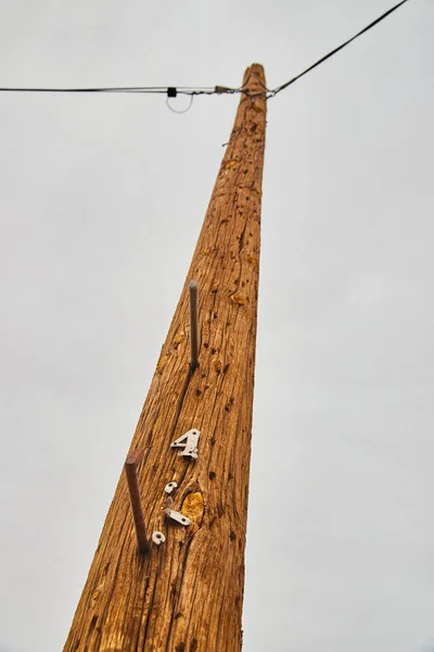 Image Looking Telephone Pole Power Number Four — Stock Photo, Image
