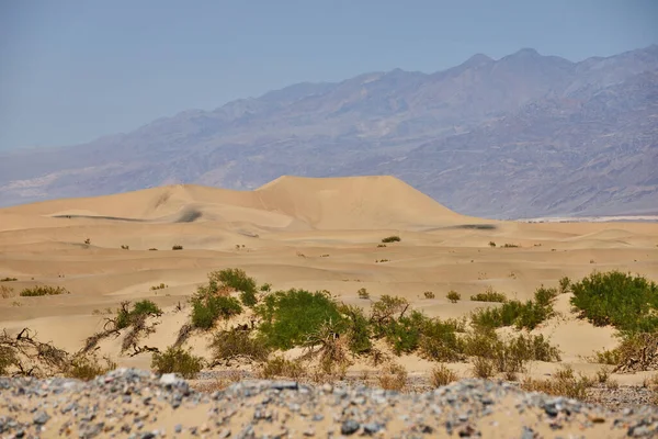 Image Sand Dunes Death Valley Surrounded Mountains — Stock Photo, Image