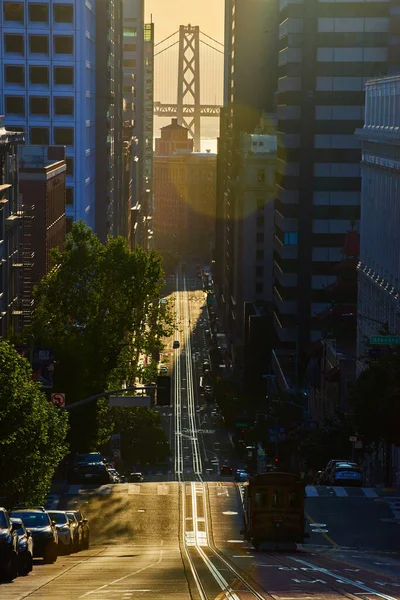 Immagine Splendido Oakland Bay Bridge Tra Grattacieli San Francisco Con — Foto Stock