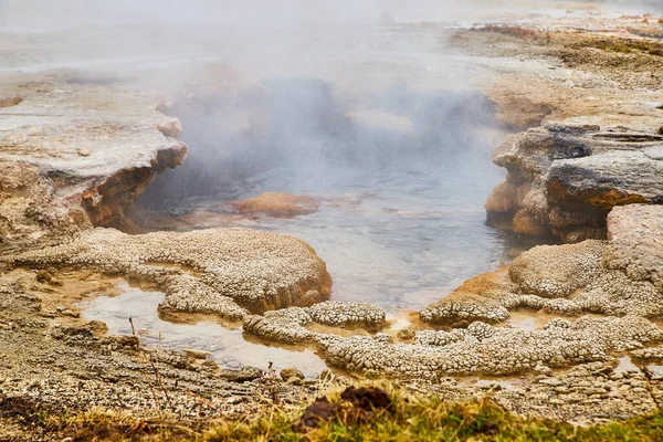 春季黄石公园的蒸气池图像 — 图库照片