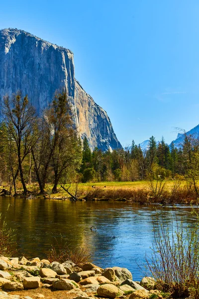 Imagen Impresionante Capitán Por Río Valley View Yosemite — Foto de Stock