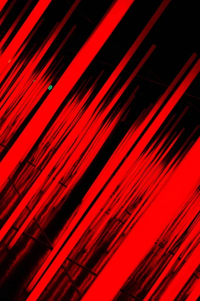 Imagen Ángulo Postes Luz Neón Rojo Muy Abstracto — Foto de Stock