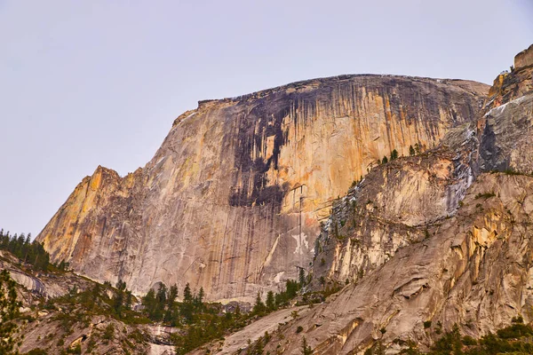 Image Close Half Dome Flat Face Sunset — Stockfoto