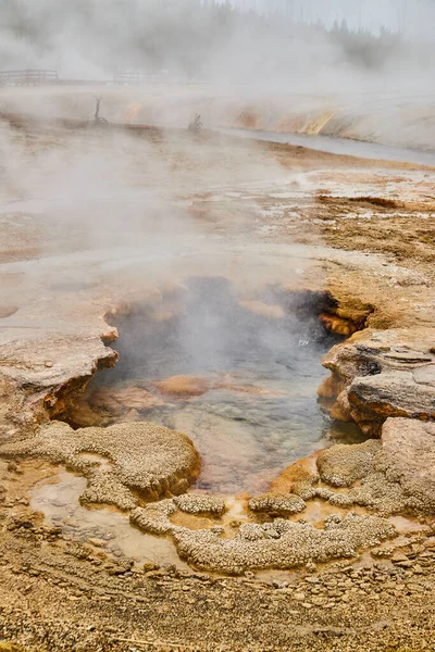 Image Yellowstone Small Pool Sulfur Steam — Stockfoto