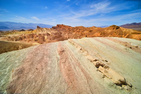 Image Waves Colorful Rock Sediment Death Valley Mountains — Stockfoto