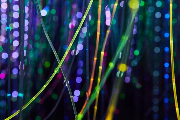 Image Endless Abstract Colorful Strings Neon Glowing Lights — ストック写真