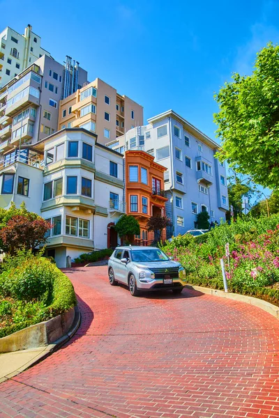 Image Vehicle Driving Lombard Street San Francisco Next Collection Colorful — Zdjęcie stockowe