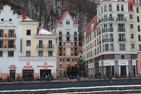 Skigebied Rosa Khutor Winter — Stockfoto