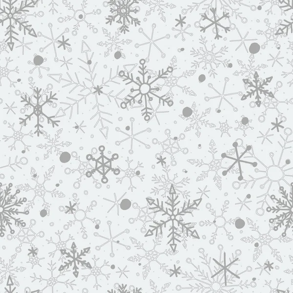 Modello Senza Cuciture Con Fiocchi Neve Infinite Nevicate Vettoriali Inverno — Vettoriale Stock