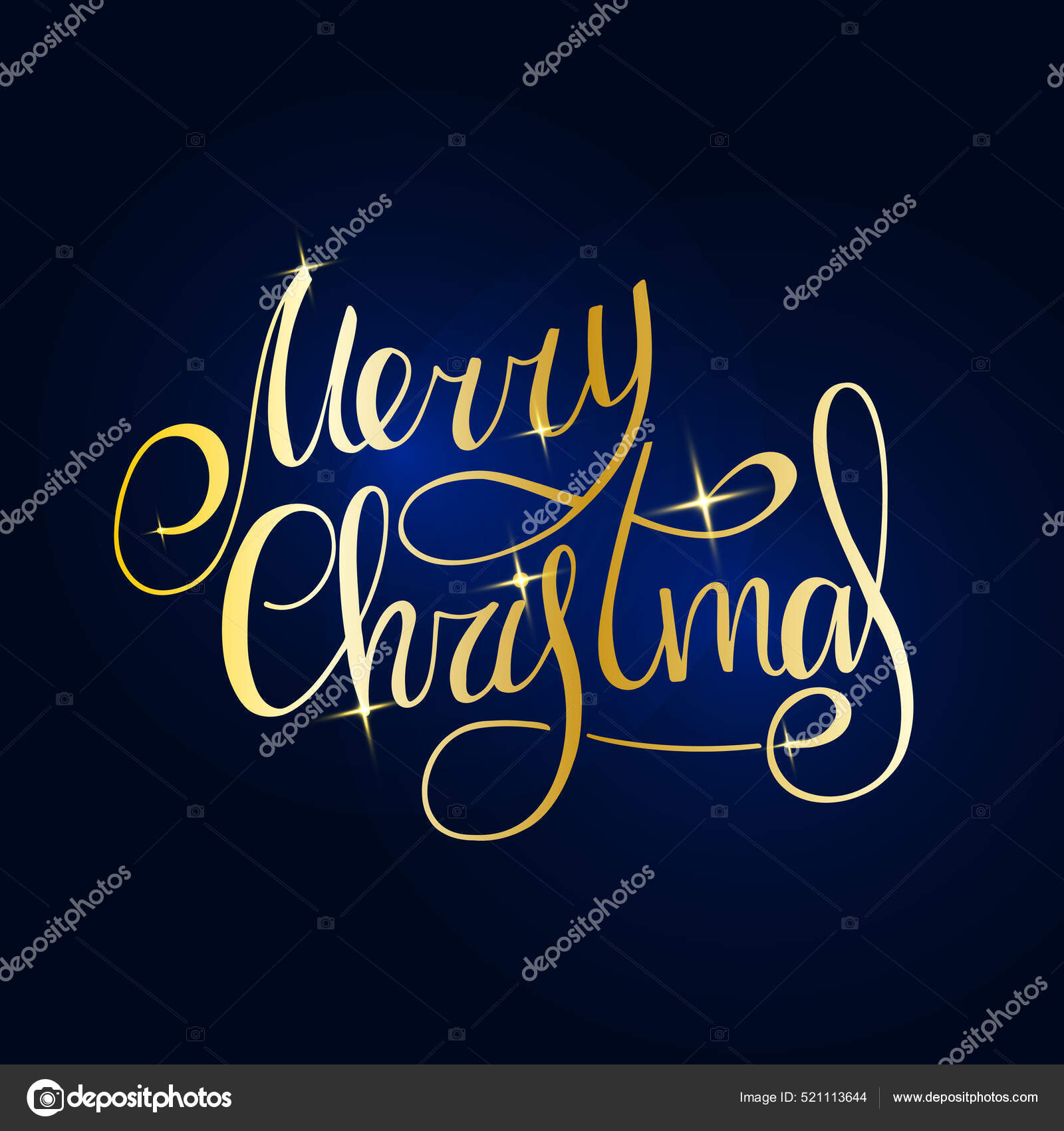 Feliz Navidad Letras Manuscritas Doradas Sobre Fondo Azul Oscuro Año Vector  de stock #521113644 de ©hudoi.baran, image size:1600x1700