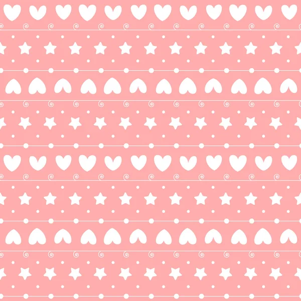 Romantisch Naadloos Patroon Met Een Hart Fijne Valentijnsdag Witte Harten — Stockvector