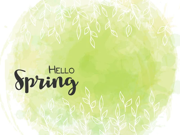 Schriftzug Frühling Vektorillustration Mit Textur Auf Weißem Hintergrund Ein Rahmen Stockillustration