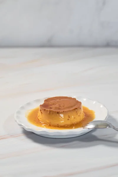 Traditionelle Mexikanische Süße Hausgemachte Flan Fertig Zum Essen — Stockfoto