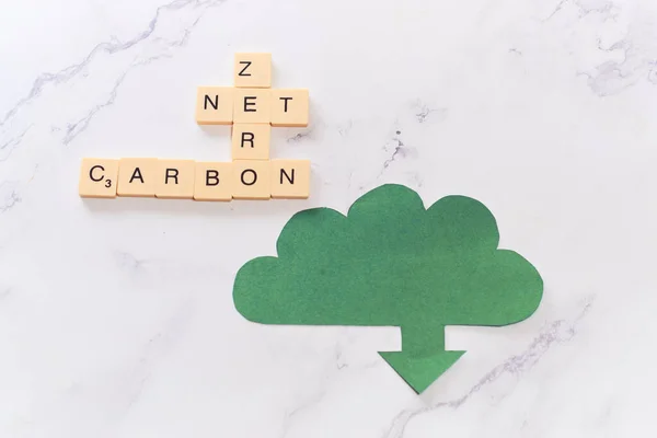Co2 Net Sıfır Emisyonu Karbon Tarafsızlığı — Stok fotoğraf