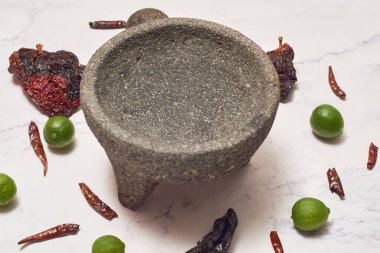 Tablo malzemelerle hazırlamak hazır boş molcajete