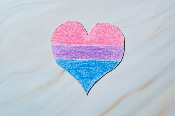 Сердце Бисексуальным Флагом Гордость Равенство Права — стоковое фото