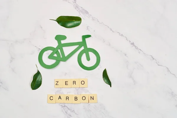 Sıfır Karbon Nötr Kavramları Sıfır Emisyonları Bisiklet Kullanımı — Stok fotoğraf