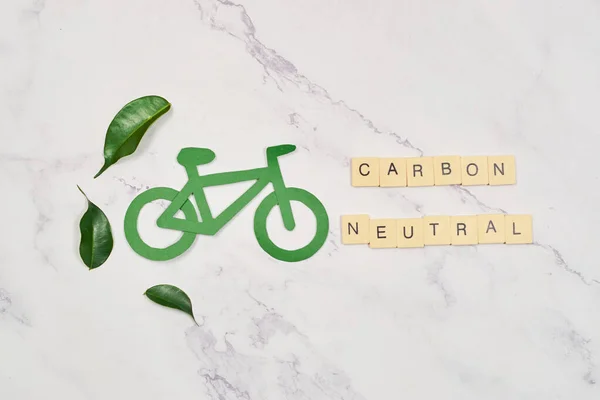 Sıfır Karbon Nötr Kavramları Sıfır Emisyonları Bisiklet Kullanımı — Stok fotoğraf