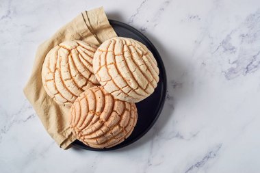 Mexican sweet bread called concha, bakery from mexico
