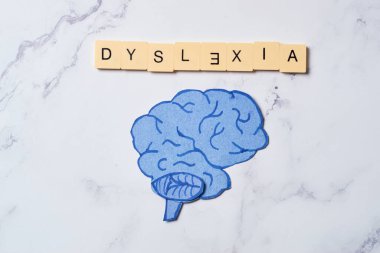 Concept of dyslexia, learning and communication disabilities or ADHD. Visibility of mental problems.