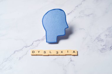 Concept of dyslexia, learning and communication disabilities or ADHD. Visibility of mental problems.