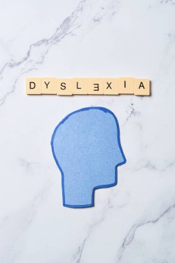 Concept of dyslexia, learning and communication disabilities or ADHD. Visibility of mental problems.