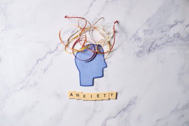 Concept of anxiety and panic, representation of altered mind and mental health.