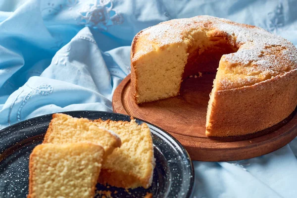 stock image Traditional vanilla pound cake with orange extract, Bundt cake recipe